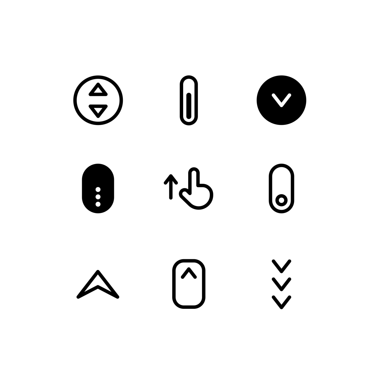 Scroll To Icon Scroll Animated Icons Set - JSON, Lottie, MP4, GIF