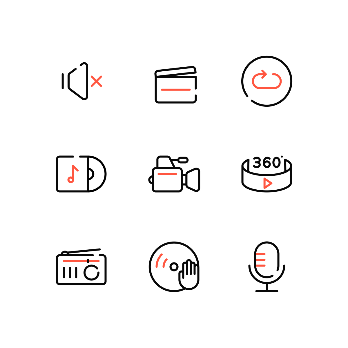Audio And Video Icons