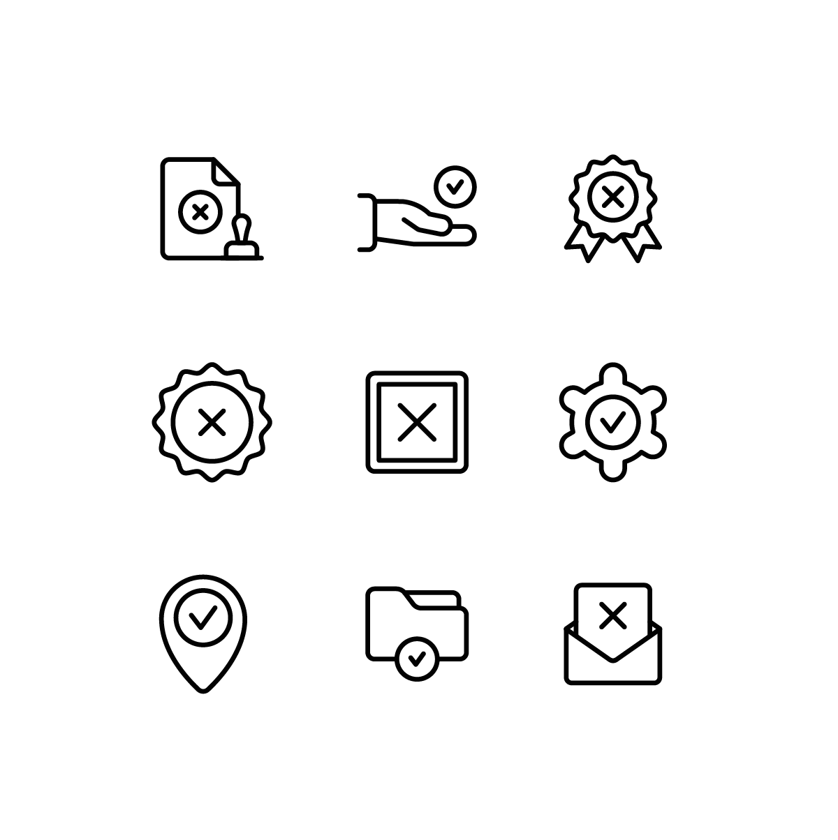 Approval and Rejection Icons