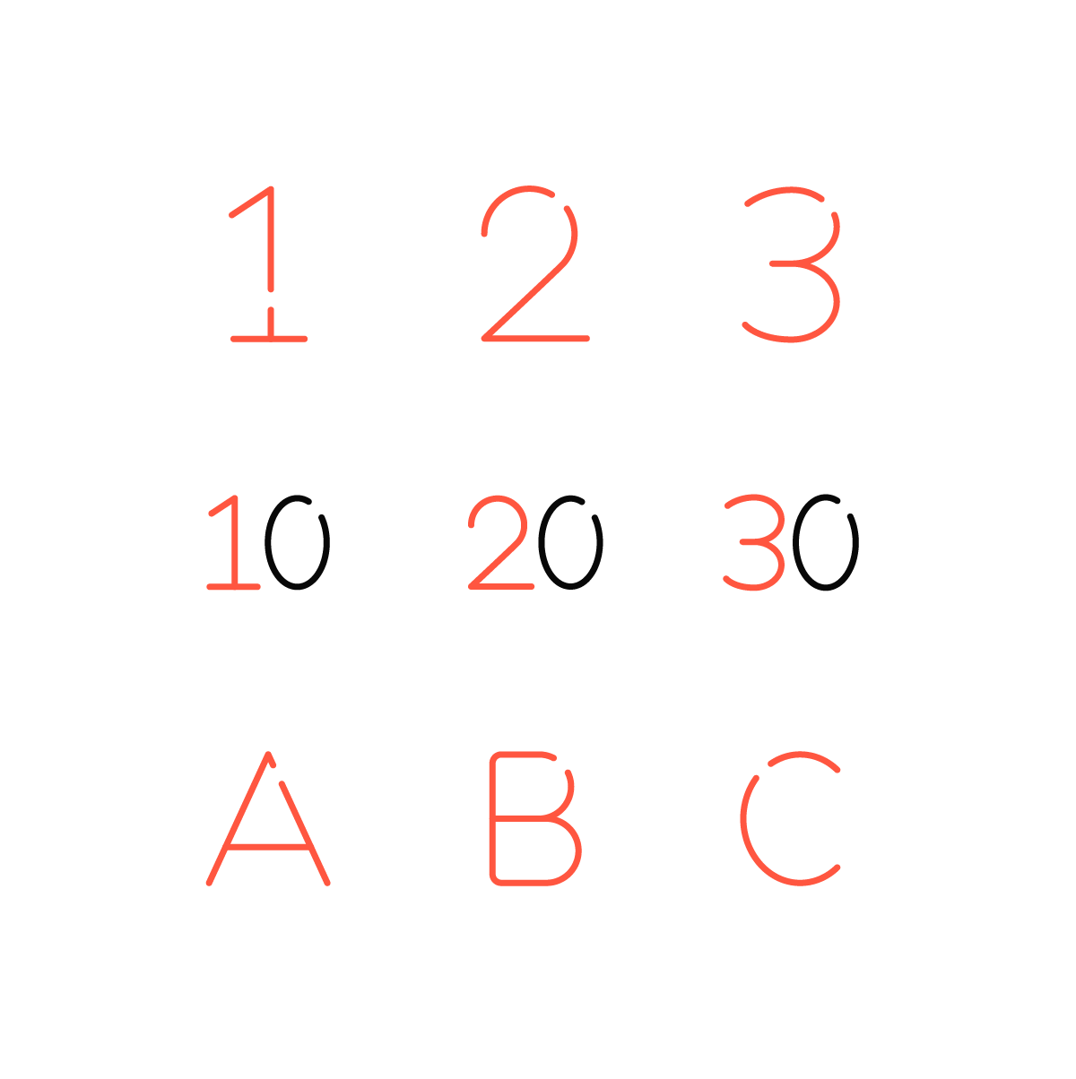 Alphabet and Number Icons