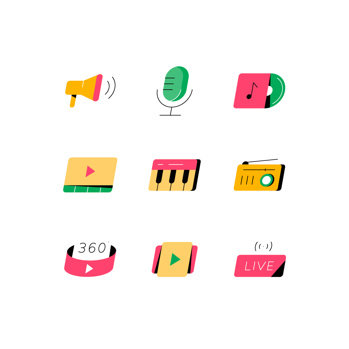 Audio And Video Icons