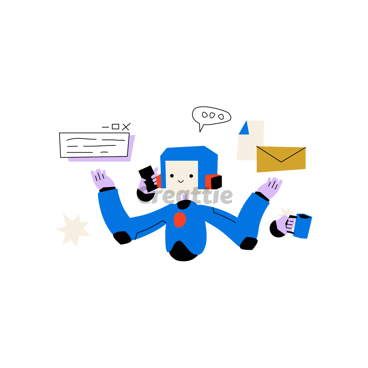 Download Multitasking AI animation in Lottie JSON