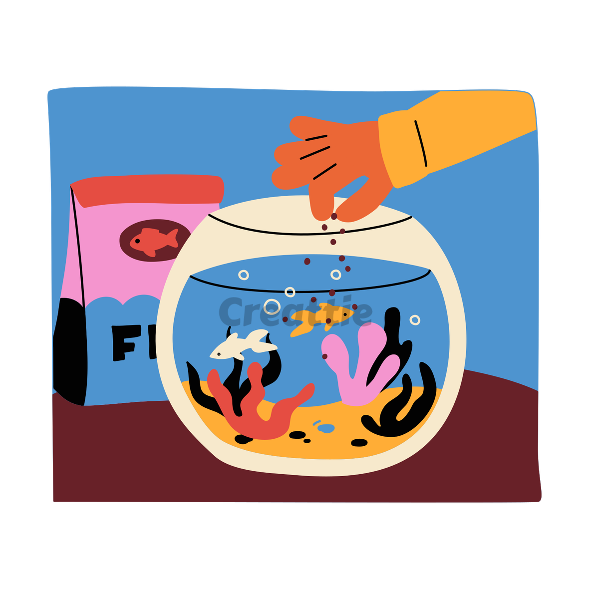 Download Fish Feeding animation in Lottie JSON