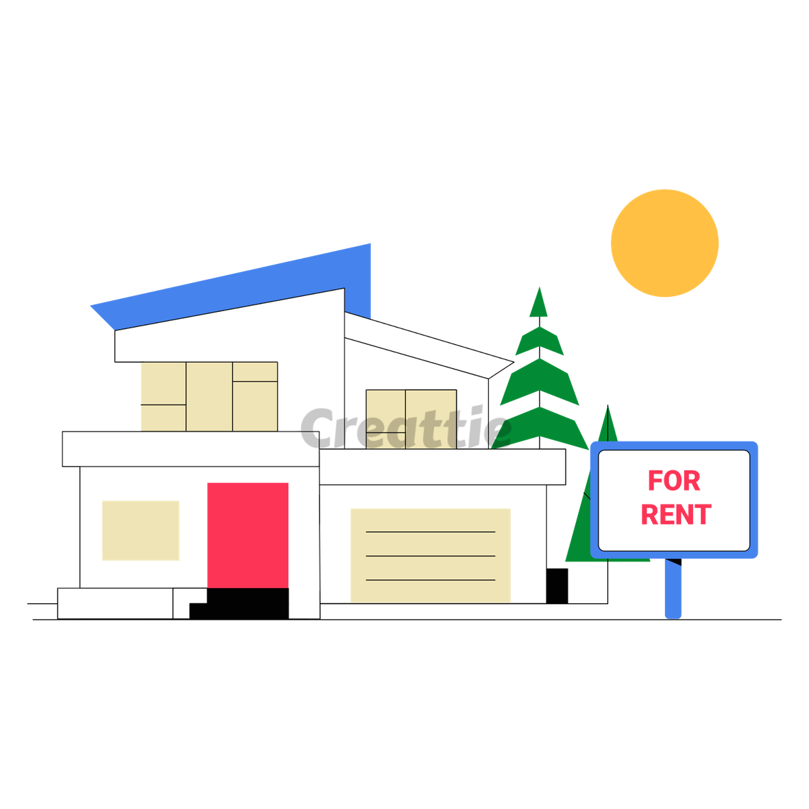 Download House For Rent animation in Lottie JSON