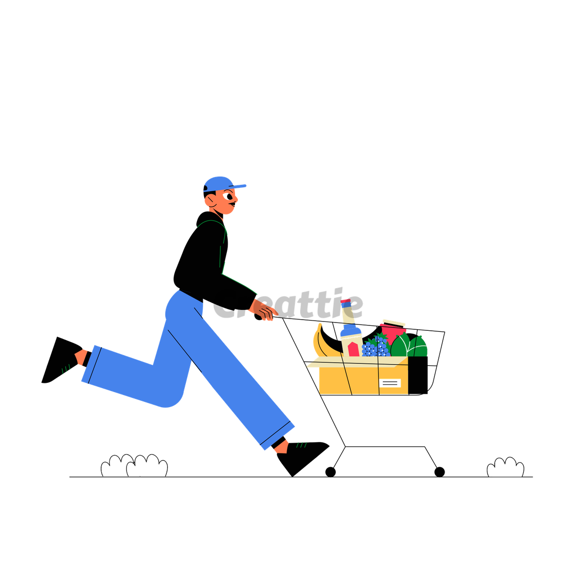 Download Grocery Cart animation in Lottie JSON