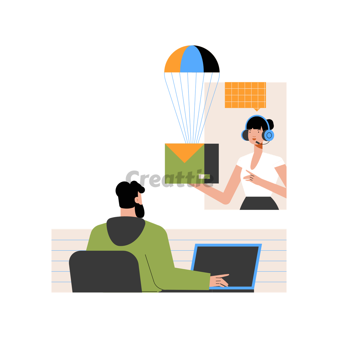 Download Logistics Helpdesk animation in Lottie JSON