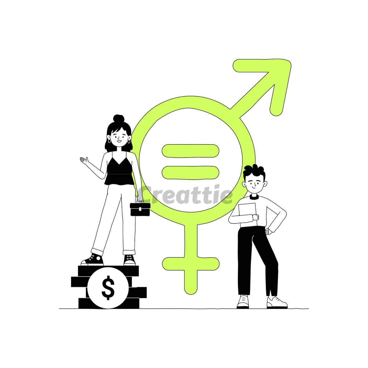 Download Gender Equality animation in Lottie JSON