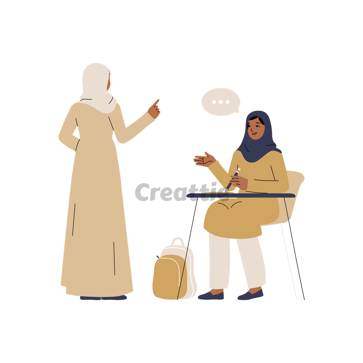 Download Classroom Interaction Illustration in SVG & PNG