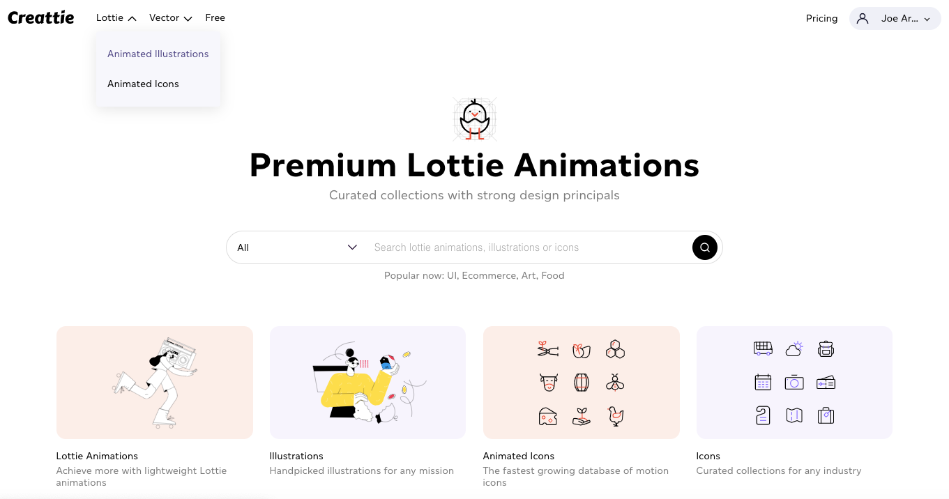 Creattie animations library