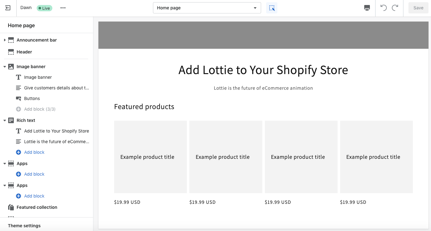 Add Lottie to your Shopify Store