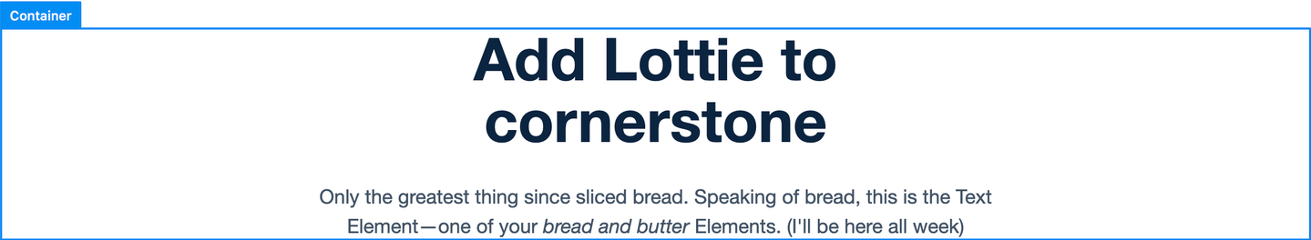 Add Lottie to Cornerstone Web Builder Step 9