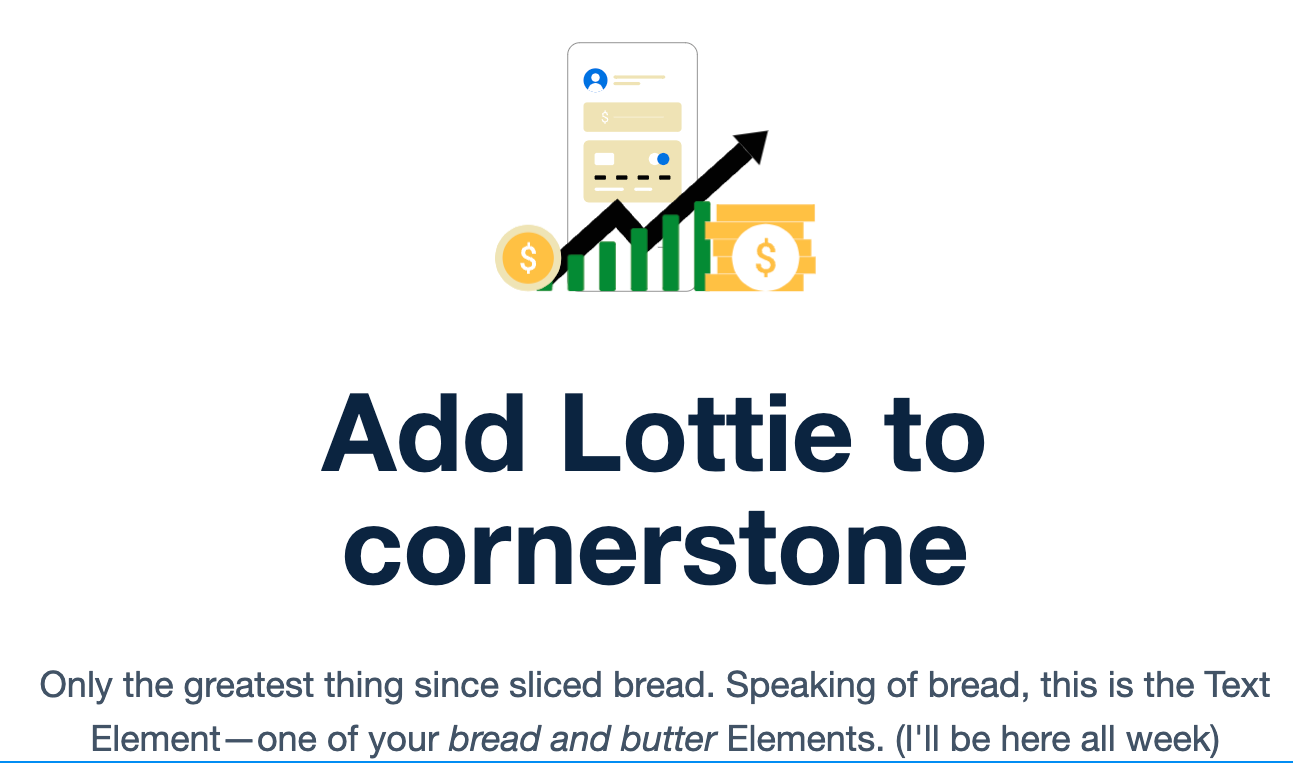 Add Lottie to Cornerstone Web Builder Step 12